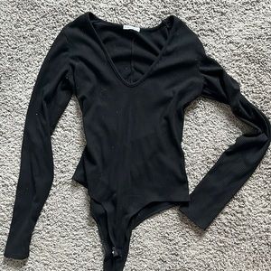 Reformation black ribbed bodysuit M never worn